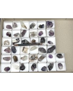 Amethyst, Rock Crystal xls/xl; Namibia; 1 lot with 38 pieces; unique