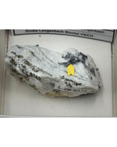 Marrite, Jordanite, Xanthoconite xls; Lengenbach Quarry, Binntal, Valais, Switzerland; Min; unique piece