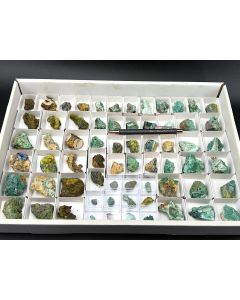 Osarizawaite, Parnauite, Philipsbornite xls; Grandview Mine, Grand Canyon, AZ, USA; 1 unique flat
