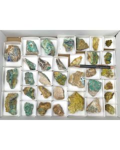 Parnauite, Philipsbornite etc. xls; Grandview Mine, Grand Canyon, AZ, USA; 1 unique flat
