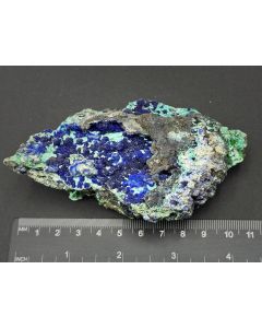 Azurite, Conichalcite xls; Christiana 132, 2nd level, Laurion, Greece; Cab; unique piece