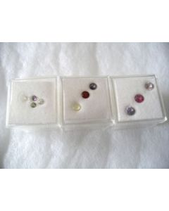 gemstone-set of 3 stones, facetted, 1 lot of 3 sets